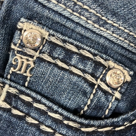 Miss Me Saddle Border Stitch Signature Skinny Jeans Dark Wash size 30 - Picture 15 of 16